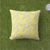 Coussin Starfish Jaune Blanc Motif Elégante Plage Mignonne (Herbe)