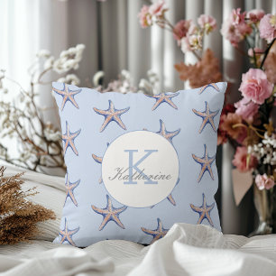 Coussin Starfish Motif Beach Marine Nom personnalisé