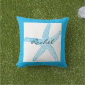 Coussin Starfish Nom Modèle Plage Bleu coloré brillant (Herbe)