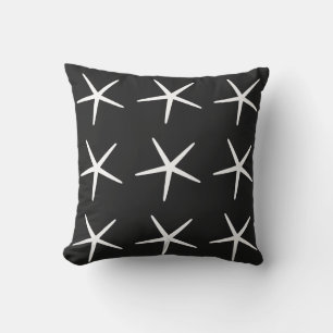 Coussin Starfish Plage nautique Noir Blanc Motif Cadeau