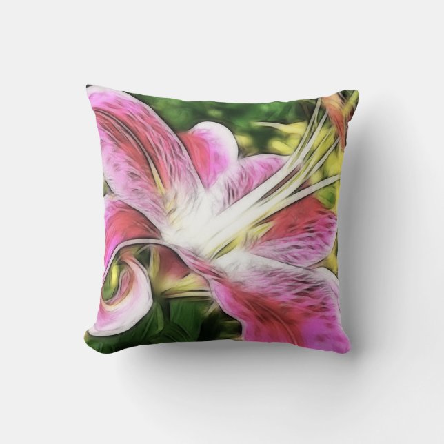 Coussin Stargazer Lily Floral (Recto)