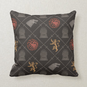 Coussin Stark, Lannister, Targaryen, Motif du Trône de fe