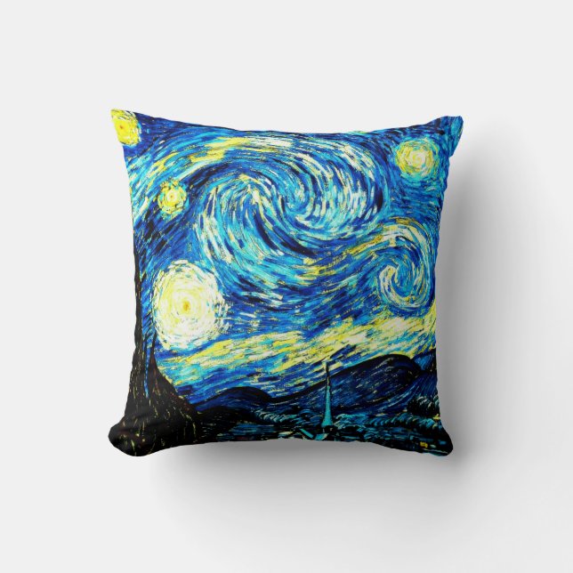 Coussin Starry Night, célèbre tableau de van Gogh, (Recto)