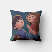 Coussin Starry Night Dreams – Whimsical Kids Pillow (Recto)