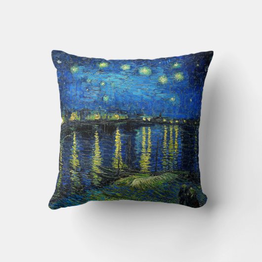 Coussin Starry Night Over the Rhone par Vincent Van Gogh (Verso)