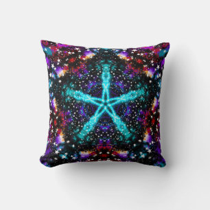 Coussin Stars Fractées Colorées Universe Mandala Star