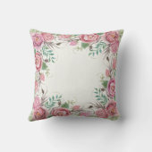 Coussin Stat florale rose de nom de bébé de fougère de (Verso)