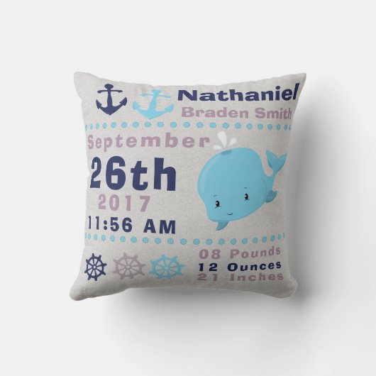 Coussin Stat nautique de naissance de navigation de (Verso)