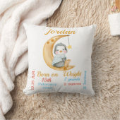Coussin Statistiques de bébé pingouin demi-lune (Couverture)