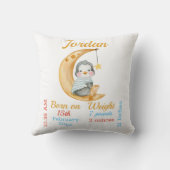 Coussin Statistiques de bébé pingouin demi-lune (Verso)