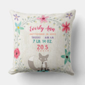 Coussin Statistiques de naissance Bébé fille Créature de l (Recto)