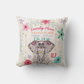 Coussin Statistiques de naissance Bébé Fille Créature de l (Recto)