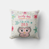 Coussin Statistiques de naissance Bébé Fille Créature de l (Recto)