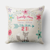 Coussin Statistiques de naissance Bébé fille Créatures de (Recto)