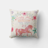 Coussin Statistiques de naissance Bébé Fille Créatures mag (Recto)