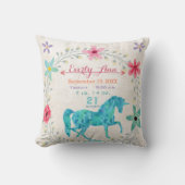 Coussin Statistiques de naissance Bébé Fille Créatures mag (Recto)