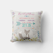 Coussin Statistiques de naissance Bébé Fille Woodland Créa (Recto)