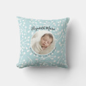 Coussin Statistiques de naissance bébé Photo Botanique Min (Recto)