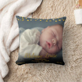 Coussin Statistiques de naissance Customisé Photo Coeurs d (Couverture)