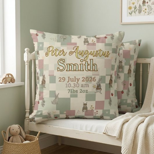 Coussin Statistiques de naissance d'animaux des bois | Pat