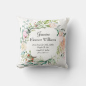 Coussin Statistiques de naissance de bébé à guirlande flor (Recto)