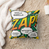 Coussin Statistiques de naissance de bébé Bande dessinée P (Couverture)