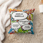 Coussin Statistiques de naissance de bébé Bande dessinée P (Couverture)