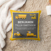 Coussin Statistiques de naissance de bébé camion à benne e (Couverture)