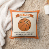 Coussin Statistiques de naissance de bébé de basket-ball m (Couverture)