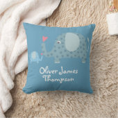 Coussin Statistiques de naissance de bébé Éléphants à pois (Couverture)
