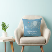 Coussin Statistiques de naissance de bébé Éléphants à pois (Chaise)