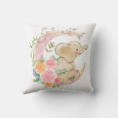 Coussin Statistiques de naissance de bébé fille éléphant l (Verso)