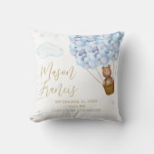 Coussin Statistiques de naissance de bébé garçon aux ballo (Recto)