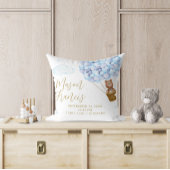 Coussin Statistiques de naissance de bébé garçon ballons b