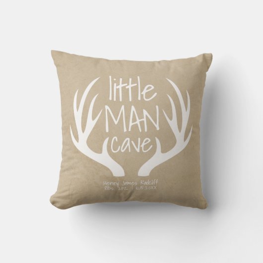 Coussin Statistiques de naissance de bébé garçon mignon Li (Recto)