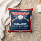 Coussin Statistiques de naissance de bébé joueur de baseba (Couverture)