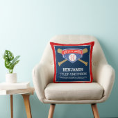 Coussin Statistiques de naissance de bébé joueur de baseba (Chaise)