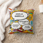 Coussin Statistiques de naissance de bébé Livre de bande d (Couverture)