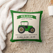 Coussin Statistiques de naissance de bébé tracteur de ferm (Couverture)