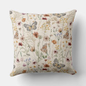 Coussin Statistiques de naissance de Boho Wildflowers Baby (Verso)