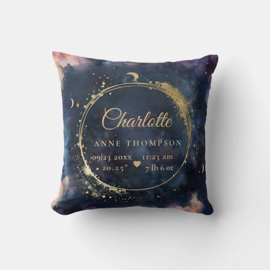 Coussin Statistiques de naissance de la lune céleste Keeps (Recto)