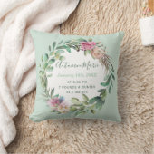 Coussin Statistiques de naissance de la petite fille Flora (Couverture)