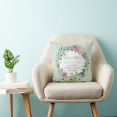 Coussin Statistiques de naissance de la petite fille Flora (Chaise)