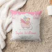 Coussin Statistiques de naissance de l'ours rose d'hiver (Couverture)