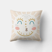 Coussin Statistiques de naissance de pépinière Boho Sunshi (Verso)