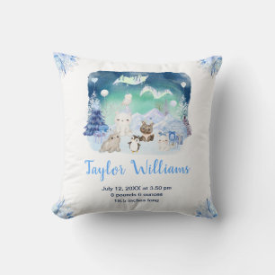 Coussin Statistiques de Naissance des Animaux Arctiques de