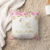 Coussin Statistiques de naissance des Roses de cygne rose (Couverture)