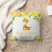 Coussin Statistiques de naissance Fleur Jaune Girafe (Couverture)