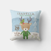 Coussin Statistiques de naissance hivernale de renne Souve (Recto)