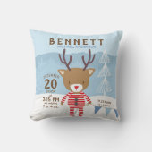 Coussin Statistiques de naissance hivernale de renne Souve (Recto)